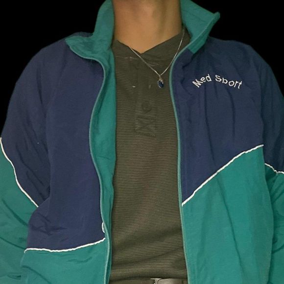 "med sport" embroidered vintage windbreaker - Picture 3 of 5